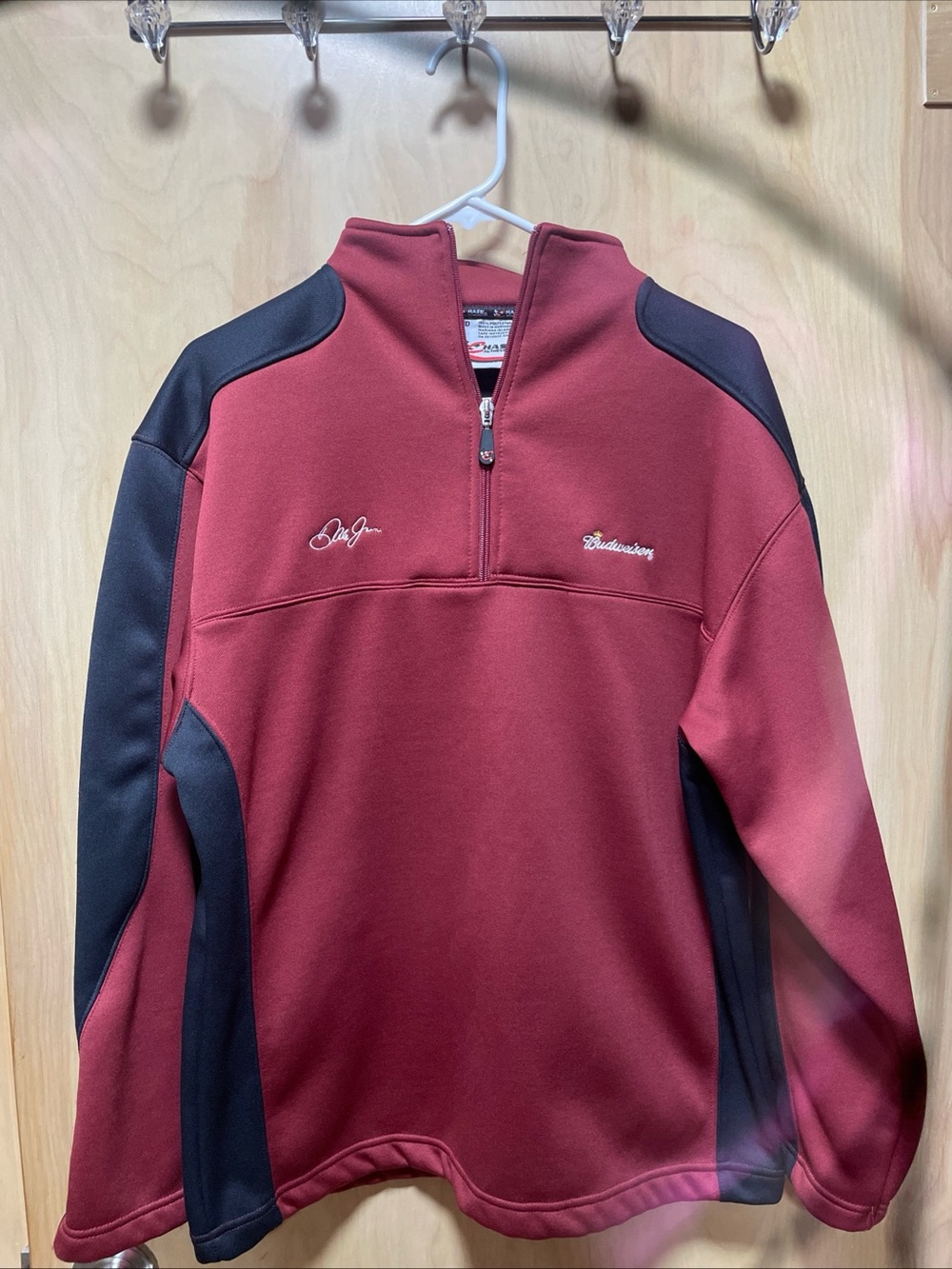 Chase EUC Exceptional Medium Dale Jr Budweiser Half-Zip Performance Pullover